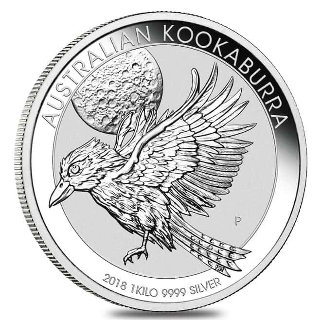 2018 1 Kilo Silver Australian Kookaburra Perth Mint .999 Fine BU In Cap