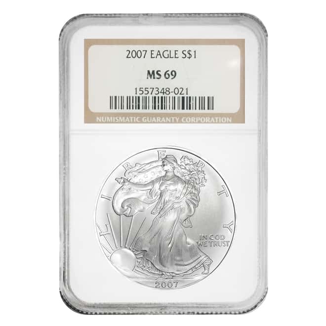 2007 1 oz Silver American Eagle NGC MS 69
