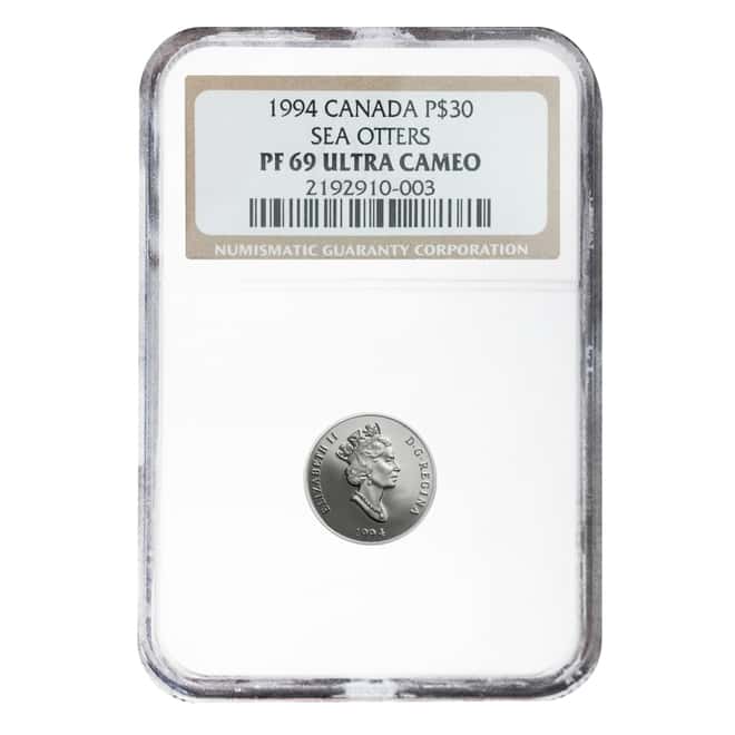 1994 1/10 oz $30 Canada Proof Platinum Sea Otter NGC PF 69 UCAM