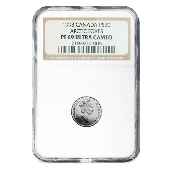 1993 1/10 oz $30 Canada Proof Platinum Arctic Fox NGC PF 69 UCAM