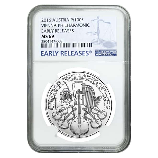 2016 1 oz Austrian Platinum Philharmonic Coin NGC MS 69 Early Releases