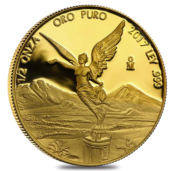 2017 1/2 oz Mexican Gold Libertad Coin .999 Fine Proof (In Cap)