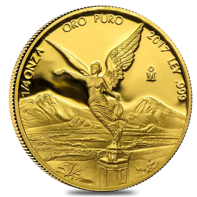 2017 1/4 oz Mexican Gold Libertad Coin .999 Fine Proof (In Cap)