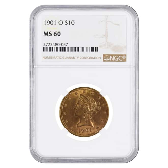 1901 O $10 Liberty Head Gold Eagle Coin NGC MS 60