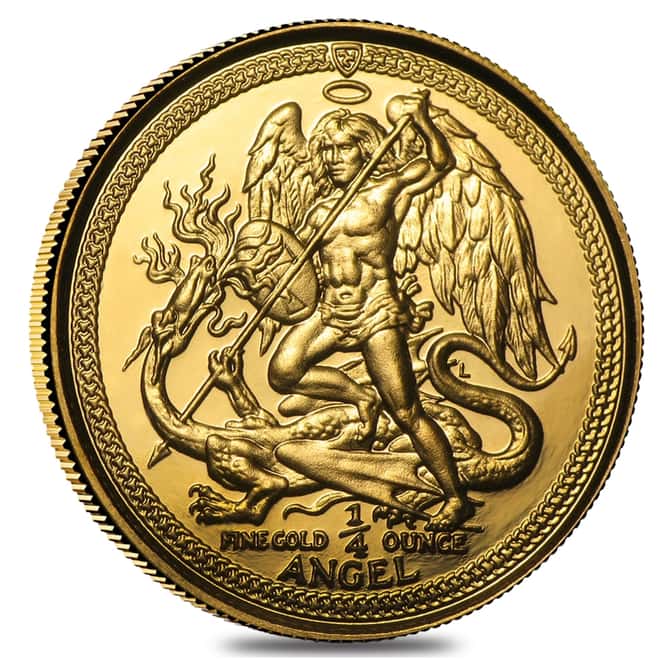 1/4 oz Isle of Man Gold Angel Coin Proof/BU (Random Year)