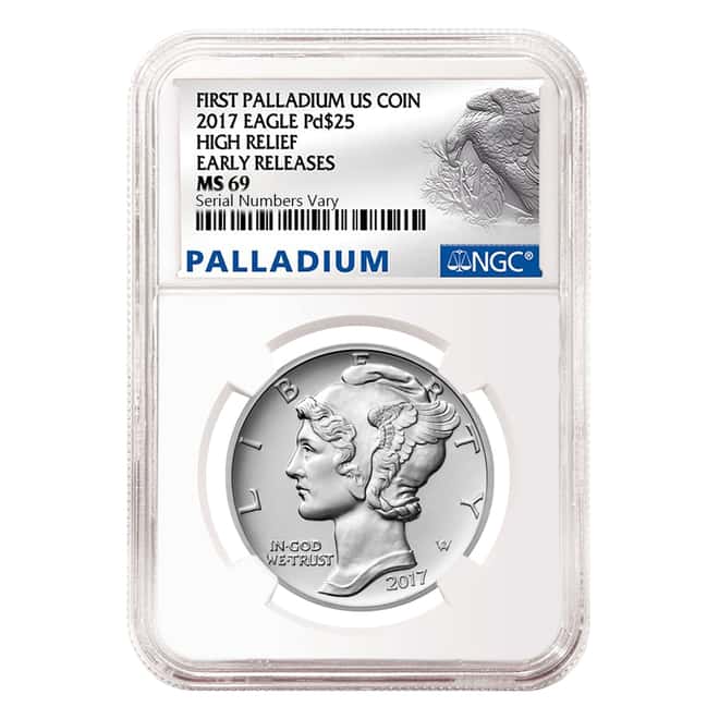2017 1 oz Palladium American Eagle NGC MS 69 Early Releases