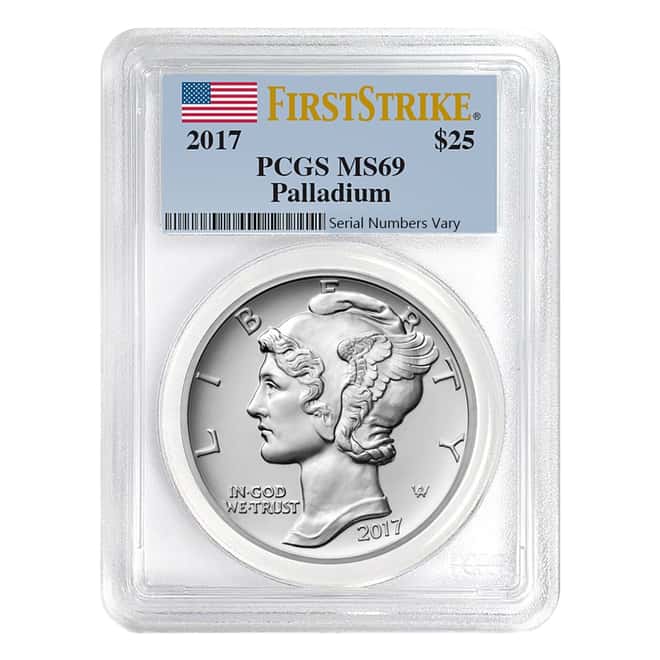 2017 1 oz Palladium American Eagle PCGS MS 69 First Strike