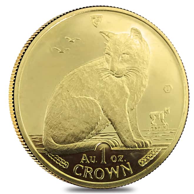 1 oz Isle of Man Gold Cat Avg Circ .9999 Fine (Random Year)