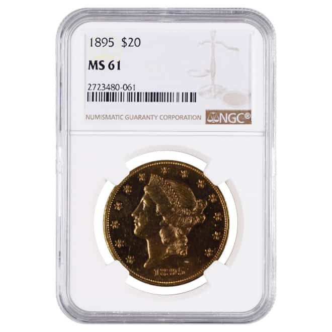 1895 $20 Liberty Head Double Eagle Gold Coin NGC MS 61