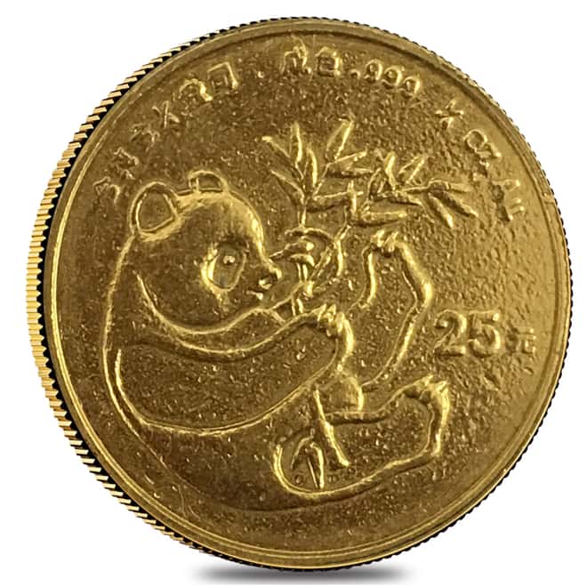 China 1/4 oz Gold Panda (Random Year, Ex Jewelry)