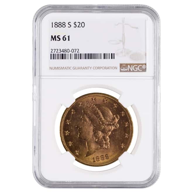 1888 S $20 Liberty Head Double Eagle Gold Coin NGC MS 61