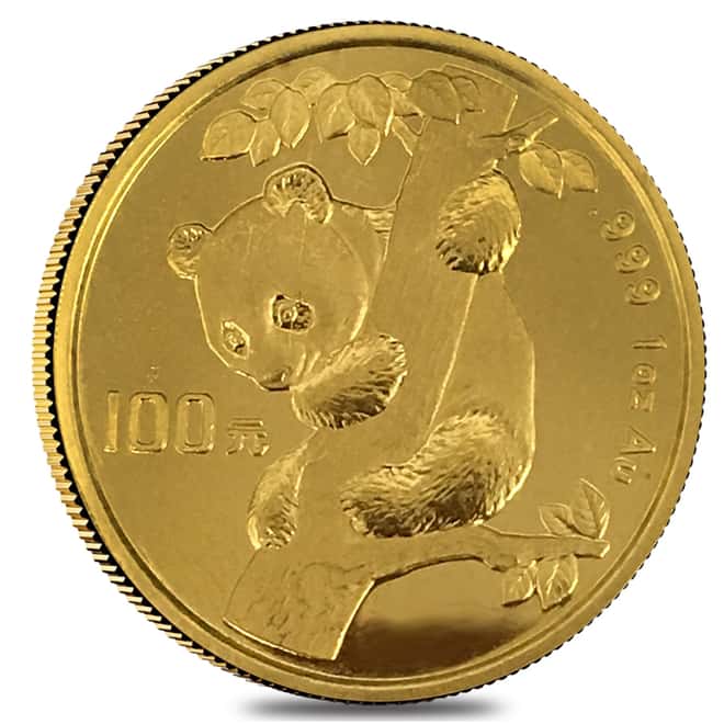 1996 1 oz Chinese Gold Panda 100 Yuan Large Date Avg Circ (Not Sealed)