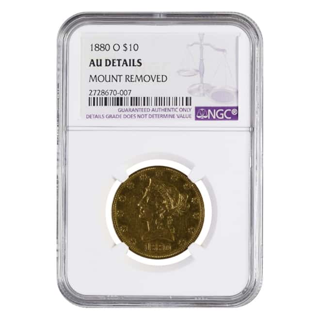 1880 O $10 Liberty Head Gold Eagle Coin NGC AU Details