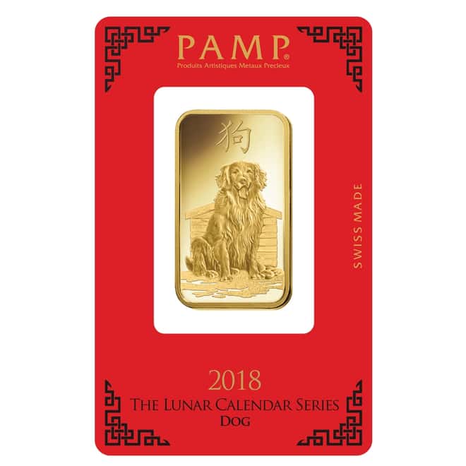 1 oz PAMP Suisse Year of the Dog Gold Bar (In Assay)