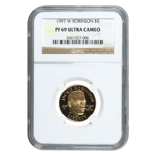 1997 W Gold $5 Proof Commemorative Jackie Robinson NGC PF 69 UCAM