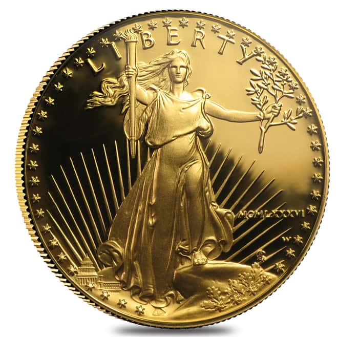 1986-W 1 oz Proof Gold American Eagle (w/Box & COA)