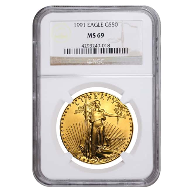 1991 1 oz $50 Gold American Eagle NGC MS 69