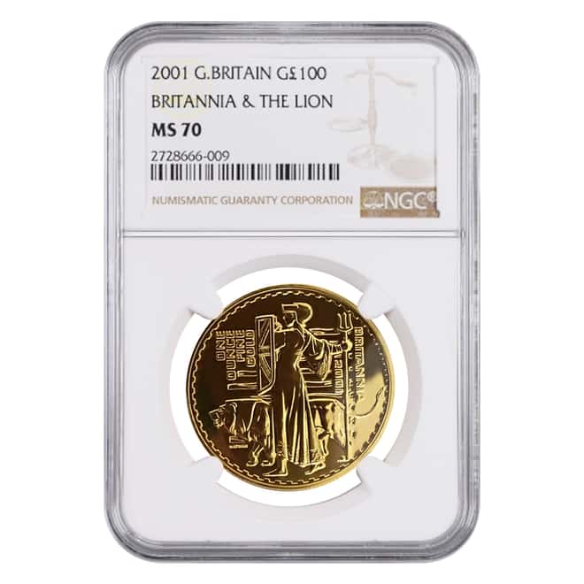 2001 Great Britain 1 oz Gold Britannia Coin NGC MS 70