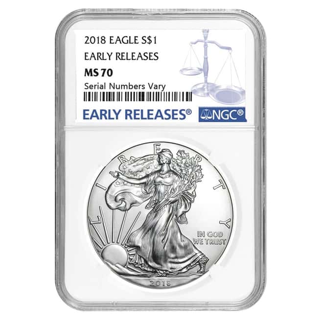 2018 1 oz Silver American Eagle $1 Coin NGC MS 70 Early Releases
