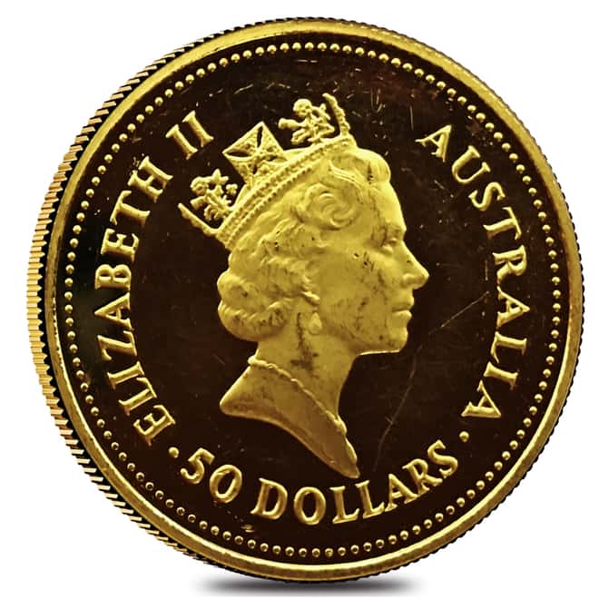 1/2 oz Australian Kangaroo/Nugget Gold Coin .9999 Fine Scruffy (Random Year)