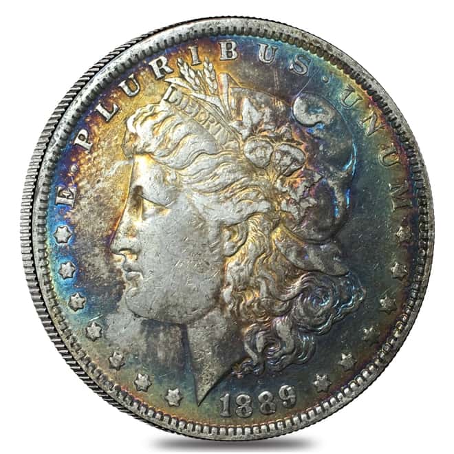 1889 O Silver Morgan Dollar VF Toned 
