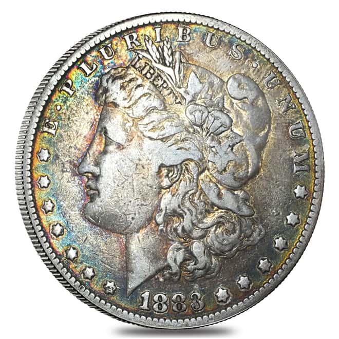 1883 Silver Morgan Dollar Fine Toned