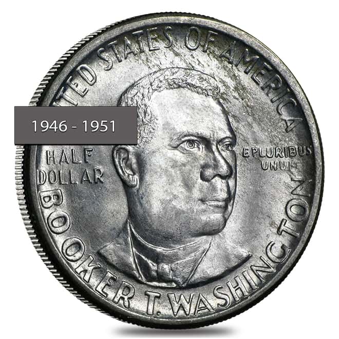 Booker T. Washington Half Dollar 90% Silver Commem AU (1946 - 1951, Random Year)