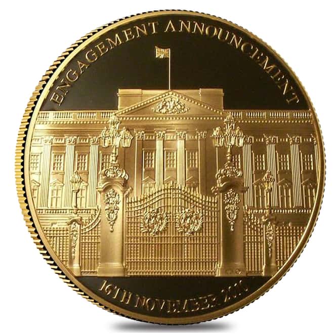 2010 4.58 oz AGW Westminster Proof Gold Medal The Royal Engagement William and Kate (w/Box & COA)
