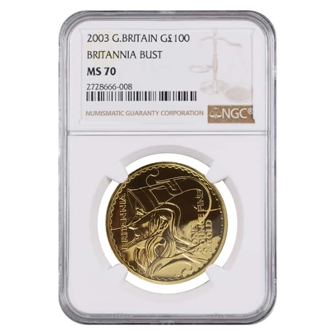 2003 Great Britain 1 oz Gold Britannia Coin NGC MS 70