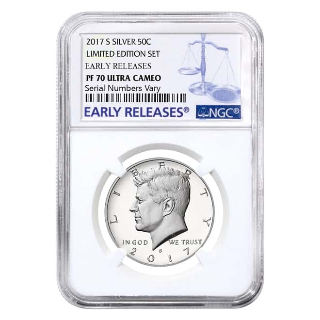 2017 S Proof Silver Kennedy Half Dollar Limited Edition NGC PF 70 ER