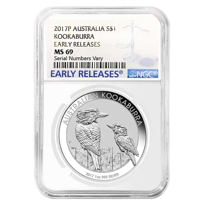 2017 1 oz Silver Australian Kookaburra Perth Mint NGC MS 69 Early Releases