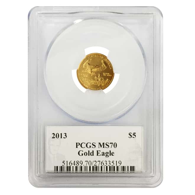 2013 1/10 oz $5 Gold American Eagle PCGS MS 70 - Philip Diehl Sig