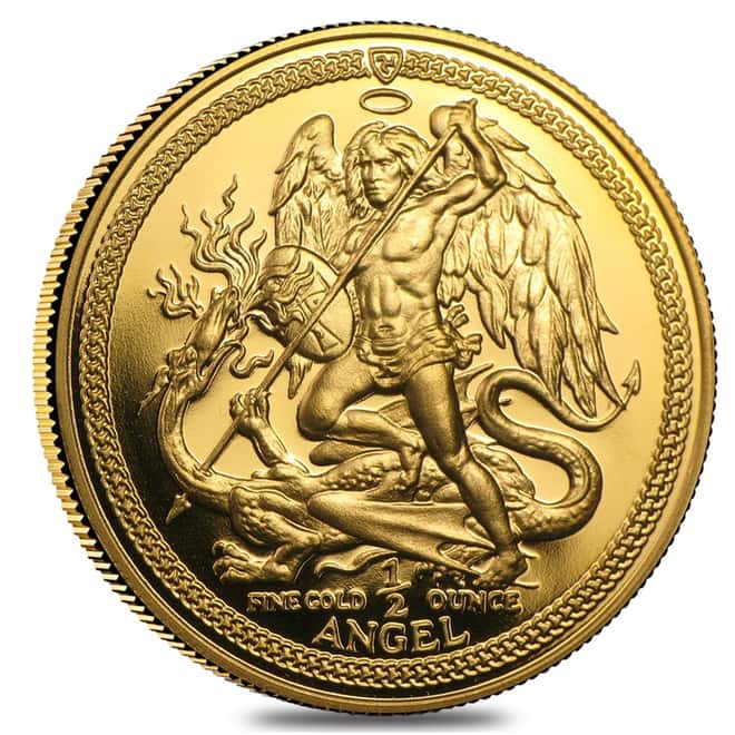 1/2 oz Isle of Man Gold Angel Coin Proof/BU (Random Year)