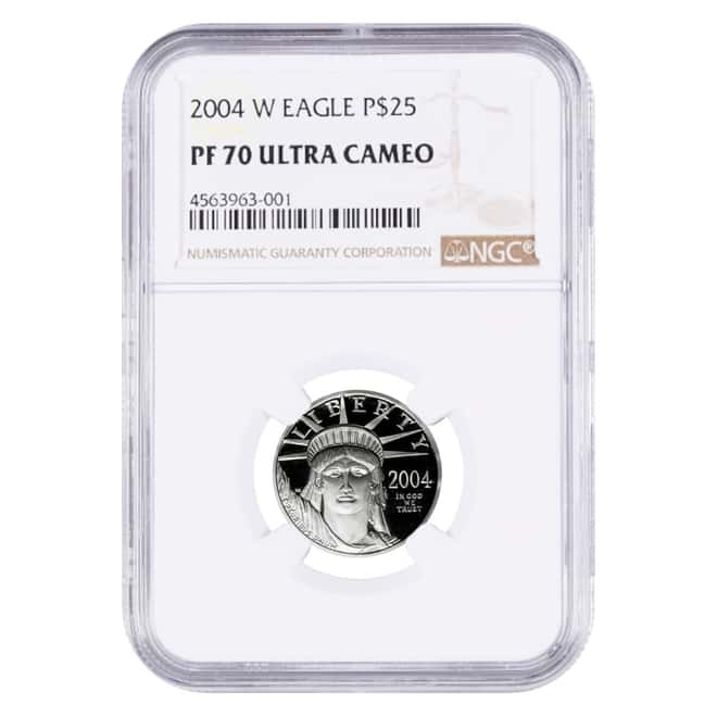 2004 W 1/4 oz $25 Platinum American Eagle Proof Coin NGC PF 70 UCAM