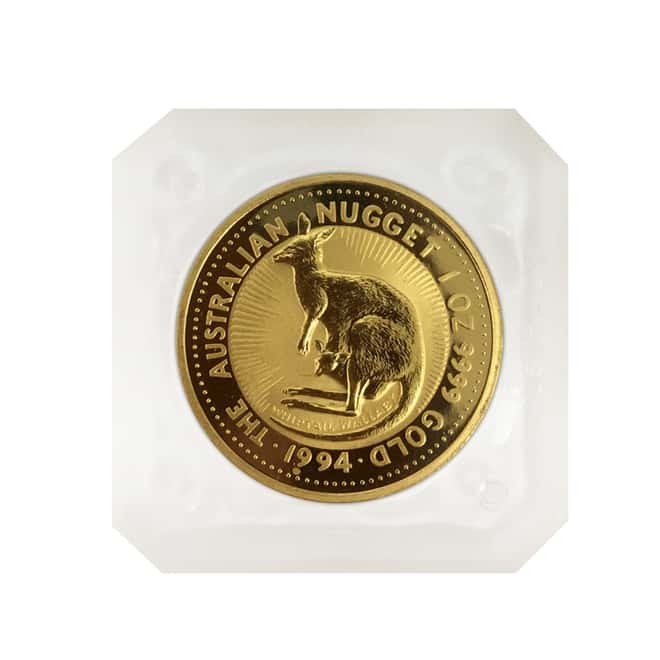 1994 1 oz Australian Gold Nugget Perth Mint Coin .9999 Fine BU In Cap