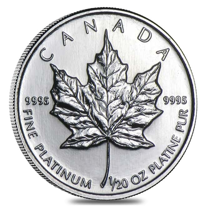 1/20 oz Platinum Canadian Maple Leaf Coin BU (Random Year)