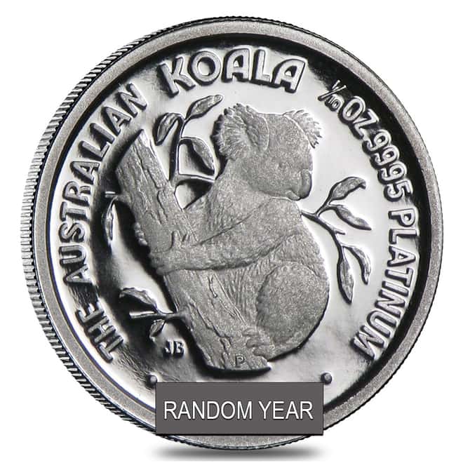 1/10 oz $15 Platinum Australian Koala Proof Coin (Random Year) 