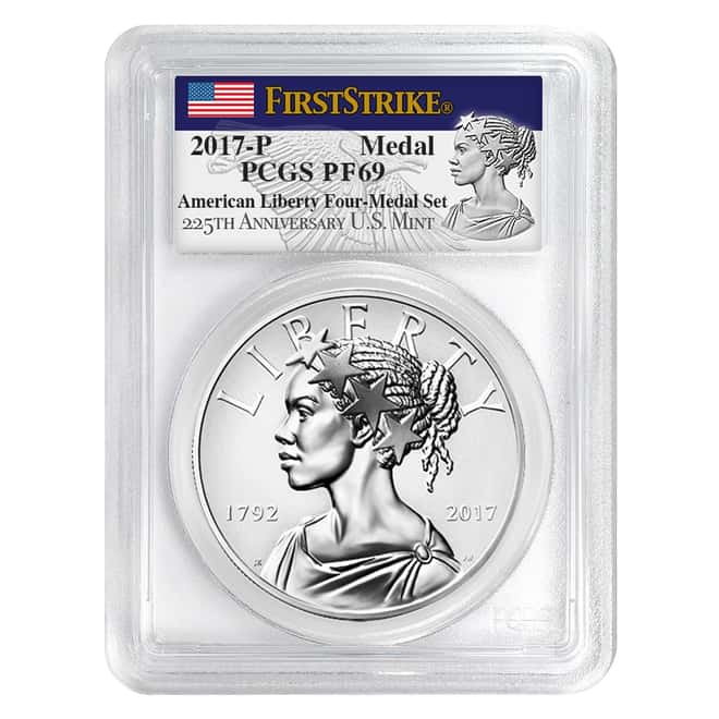 2017 P 1 oz American Liberty Reverse Proof Silver Medal PCGS PF 69 FS - 225th Anniversary