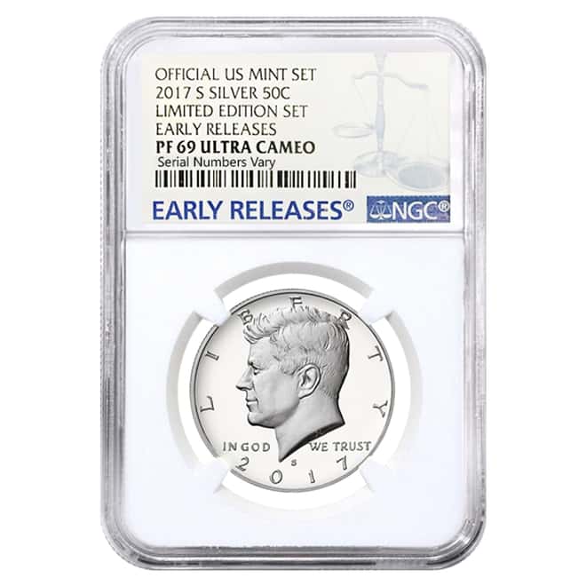 2017 S Proof Silver Kennedy Half Dollar Limited Edition NGC PF 69 ER