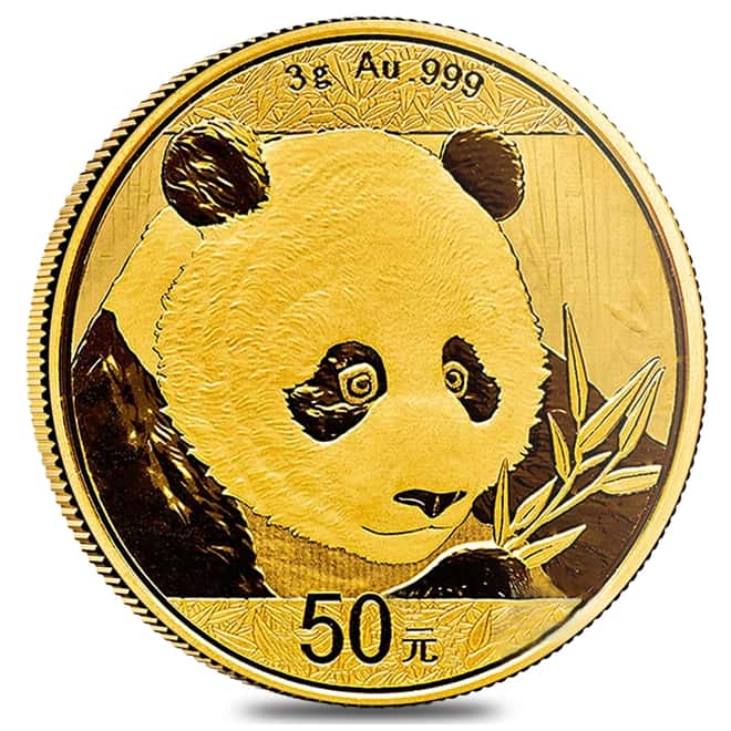 2018 3 Gram Chinese Gold Panda 50 Yuan .999 Fine BU (Sealed)