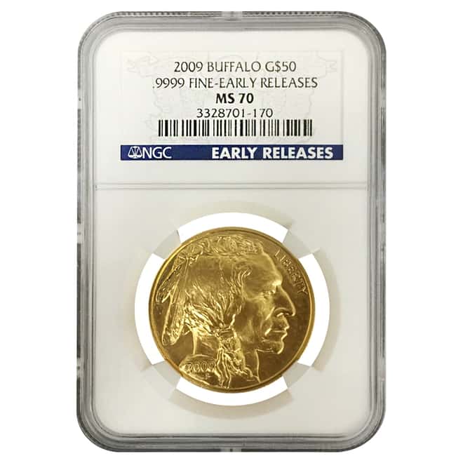 2009 1 oz $50 Gold American Buffalo NGC MS 70 Early Releases
