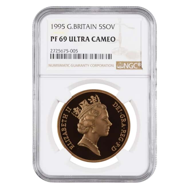 1995 Great Britain Proof Gold 5 Pound Sovereign NGC PF 69 UCAM