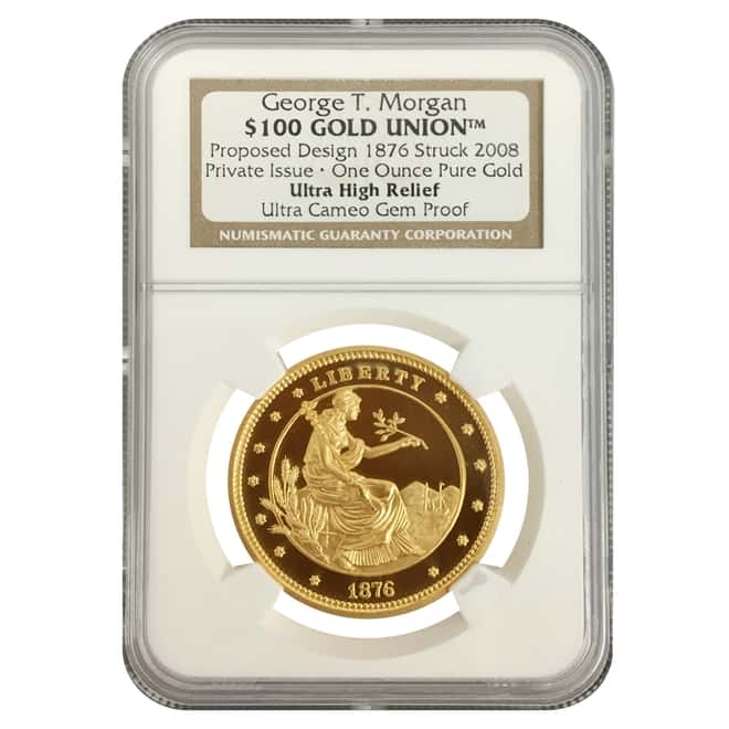 2008 1 oz George T. Morgan $100 Gold Union NGC UCAM Ultra High Relief Gem Proof Coin