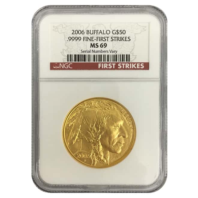 2006 1 oz $50 Gold American Buffalo NGC MS 69 First Strikes
