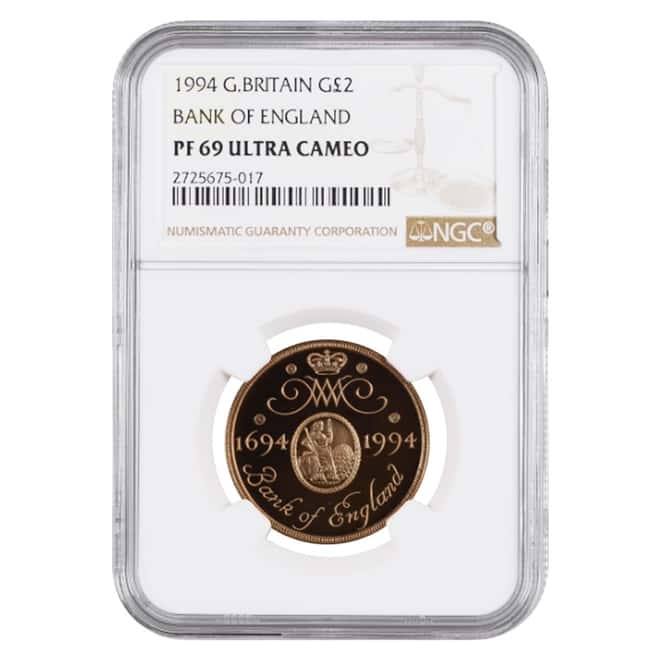 1994 Great Britain Proof Gold 2 Pounds Bank of England NGC PF 69 UCAM