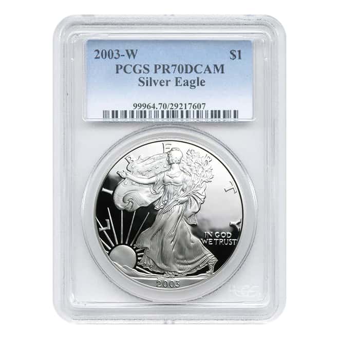 2003-W 1 oz Proof Silver American Eagle PCGS PF 70 DCAM