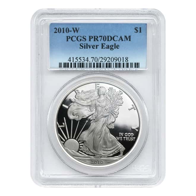 2010-W 1 oz Proof Silver American Eagle PCGS PF 70 DCAM