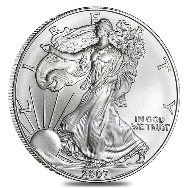 2007-W 1 oz Burnished Silver American Eagle (w/Box & COA)