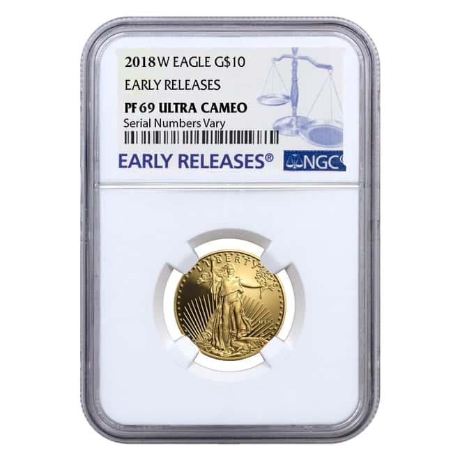 2018-W 1/4 oz $10 Proof Gold American Eagle NGC PF 69 UCAM Early Releases 