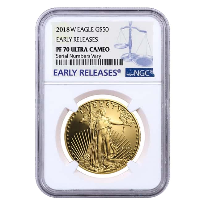 2018-W 1 oz $50 Proof Gold American Eagle NGC PF 70 Early Releases
